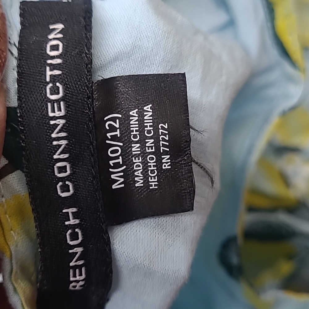 French Connection Blue and Yellow Lemon Patterned Dress Size 10/12 - Picture 6 of 8